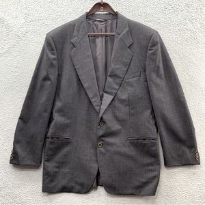 Canali Blazer Jacket Mens 54/7 Gray Textured Two Buttons 100% Wool Made In Italy